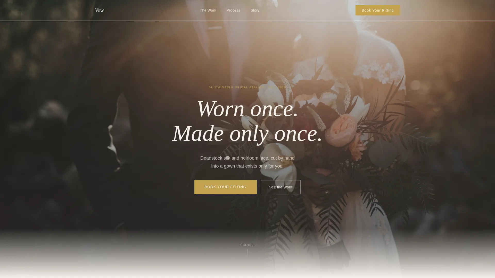 Artisan Bridal Landing Page Template for Sustainable Studios