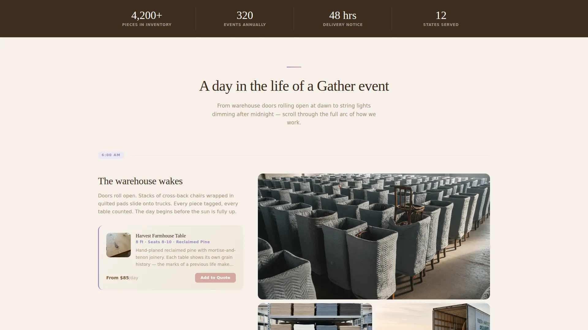 Elegant Table & Chair Rental Landing Page Template