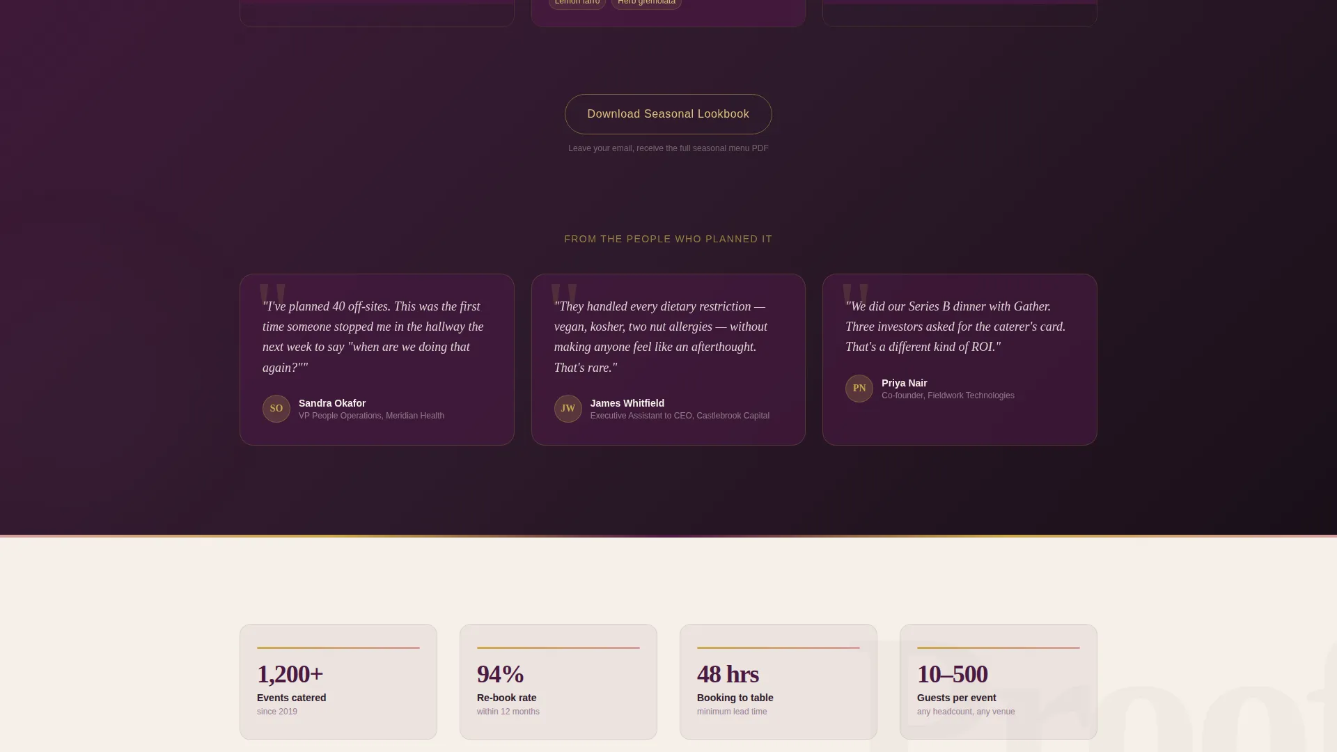 Catering Services Landing Page Template