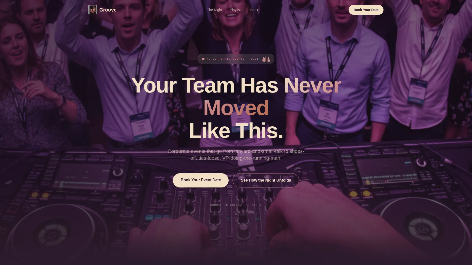 Team Building Event DJ Landing Page Template