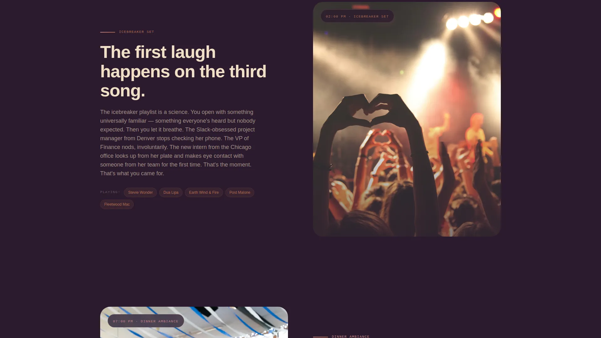 Team Building Event DJ Landing Page Template