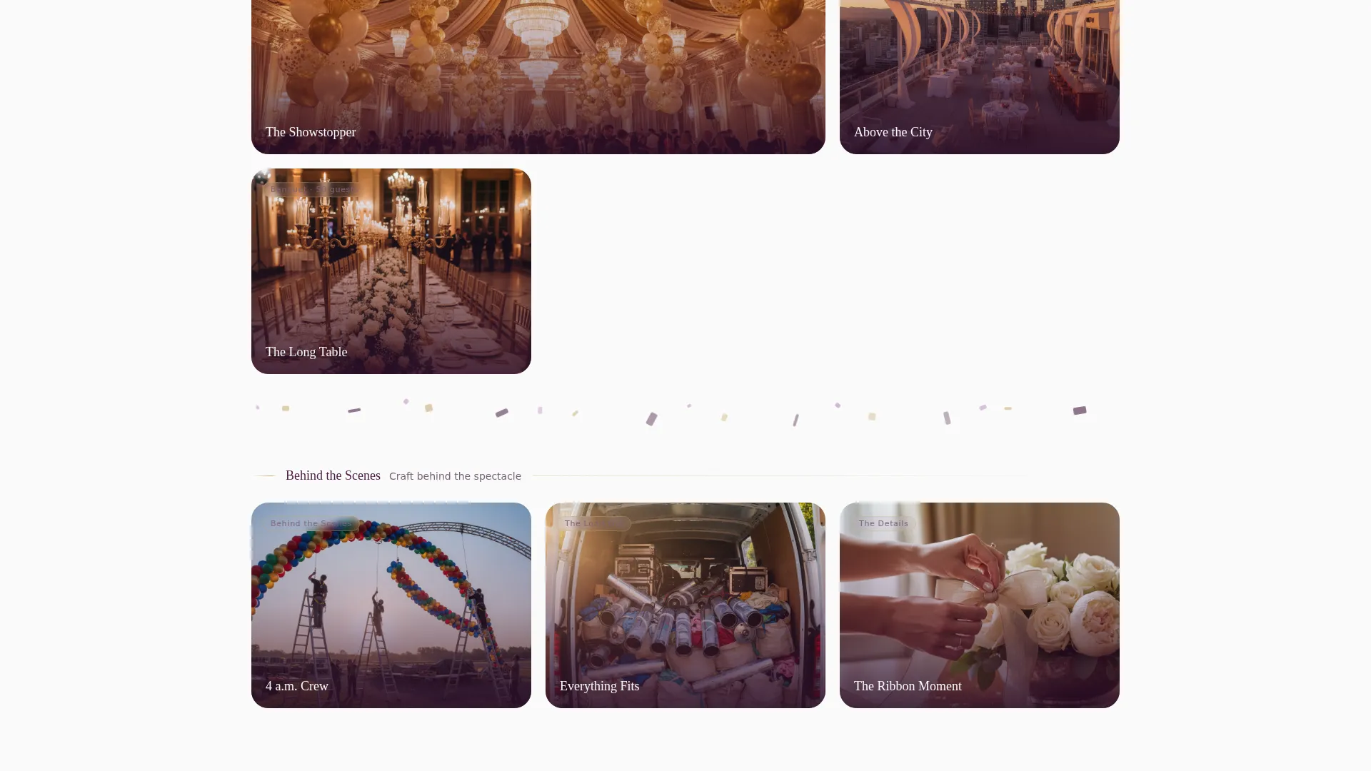 Team Building Event Decoration Landing Page