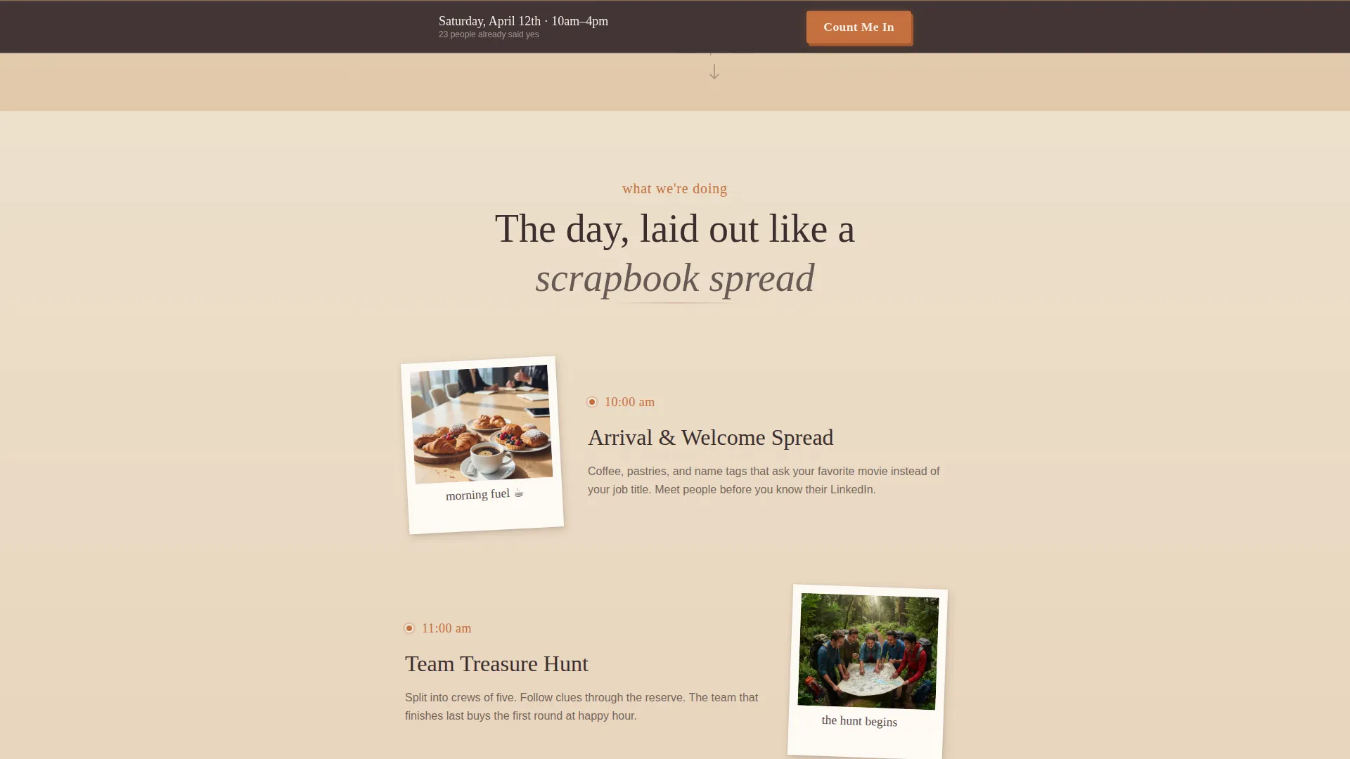 Team Building Event Invitation Landing Page Template