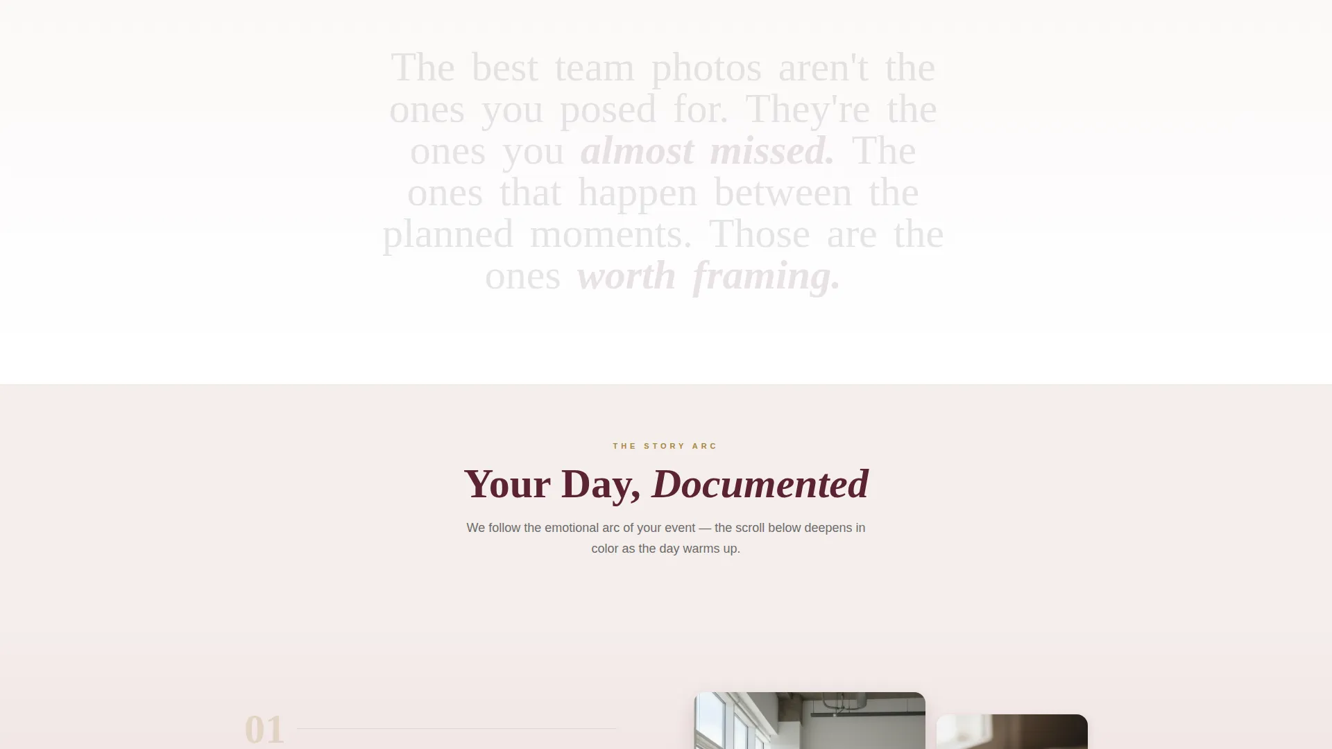 Team Building Event Photography Landing Page