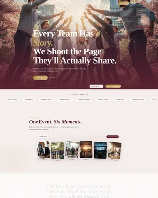 Team Building Event Photography Landing Page