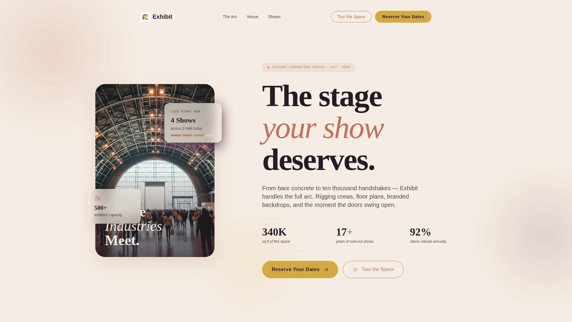 Trade Show Event Venue Landing Page Template