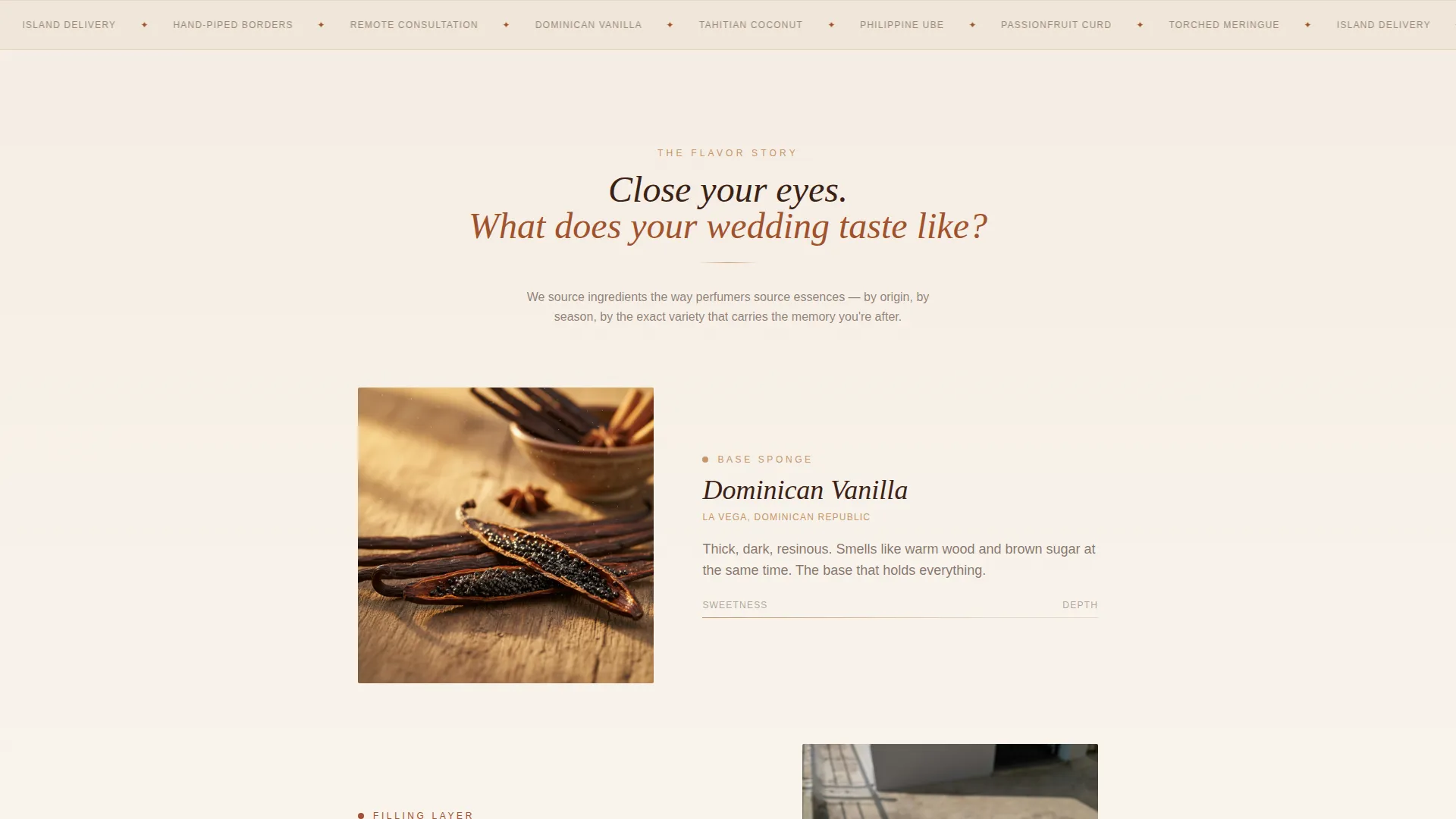 Tropical Wedding Cake Baker Landing Page Template