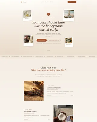 Tropical Wedding Cake Baker Landing Page Template