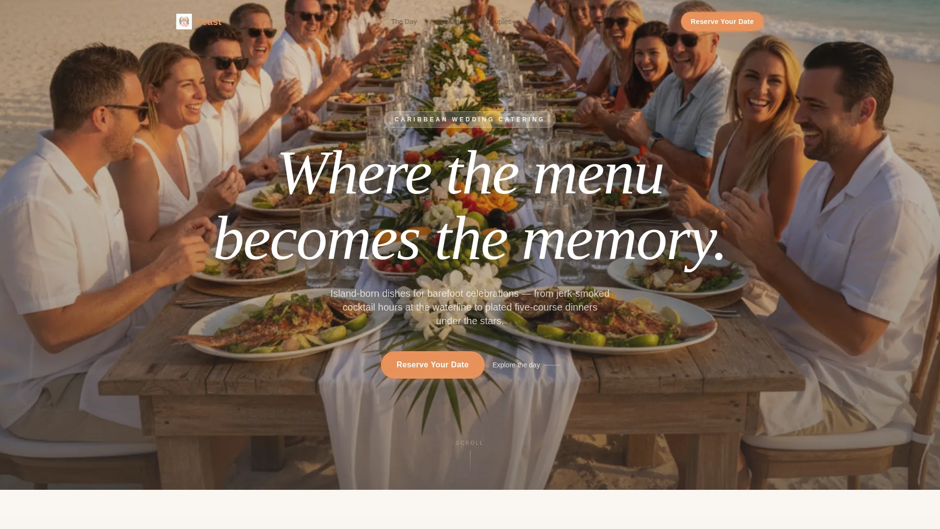 Tropical Wedding Caterer Landing Page Template