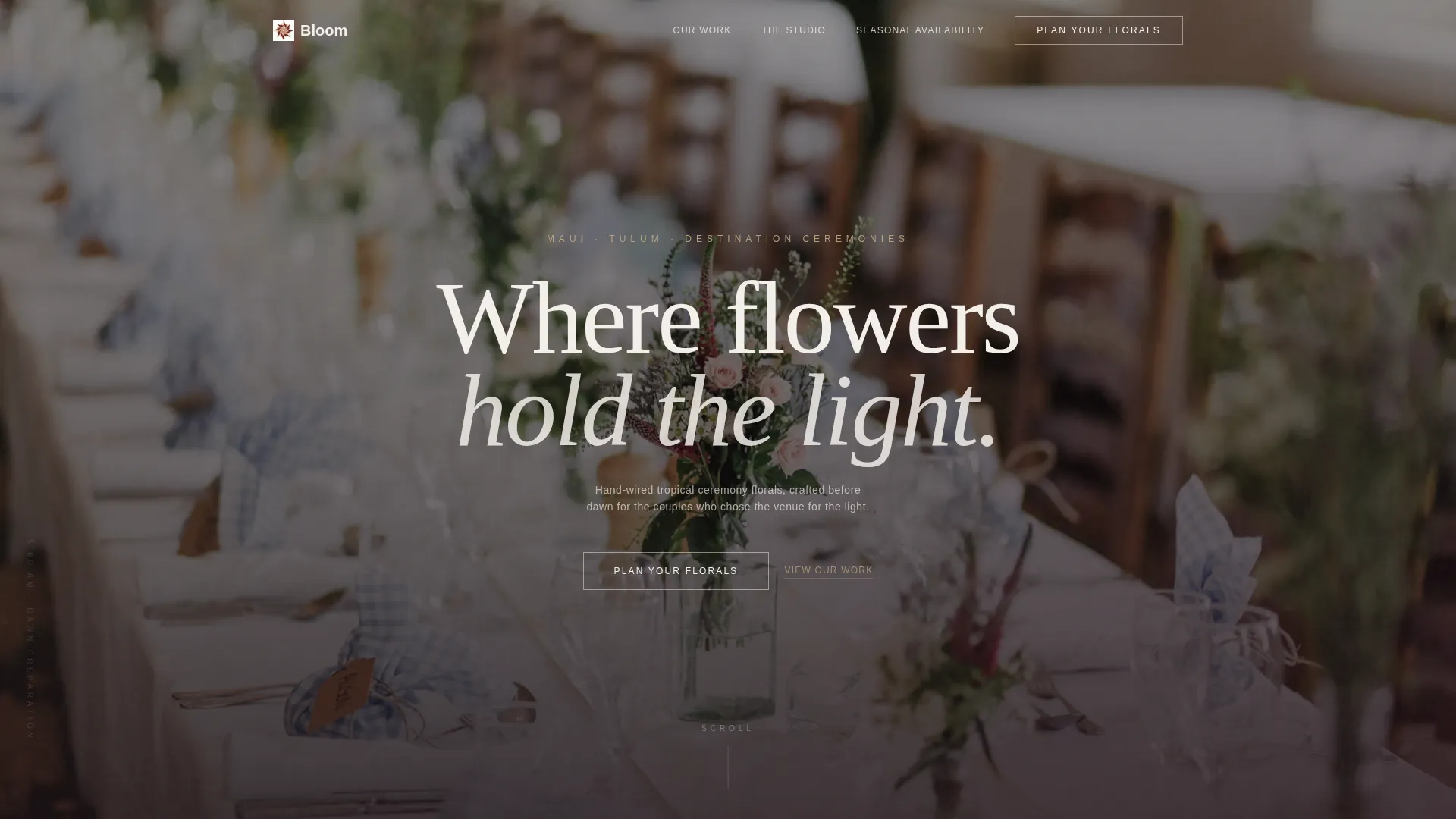 Tropical Wedding Florist Landing Page Template
