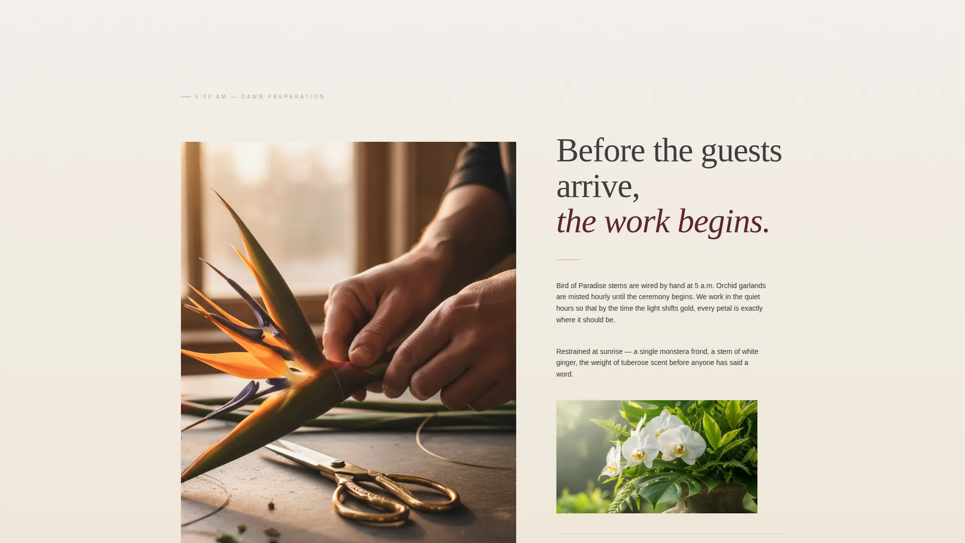 Tropical Wedding Florist Landing Page Template