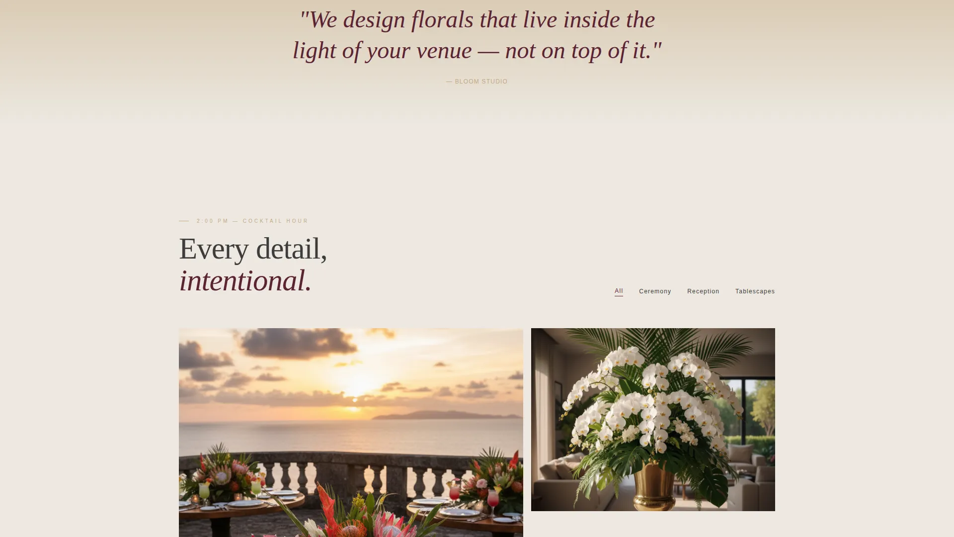 Tropical Wedding Florist Landing Page Template