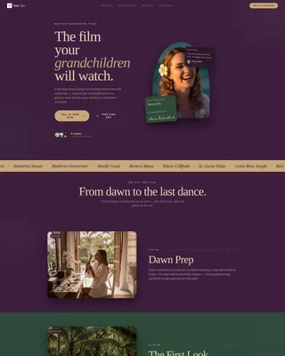 Cinematic Destination Wedding Videographer Landing Page