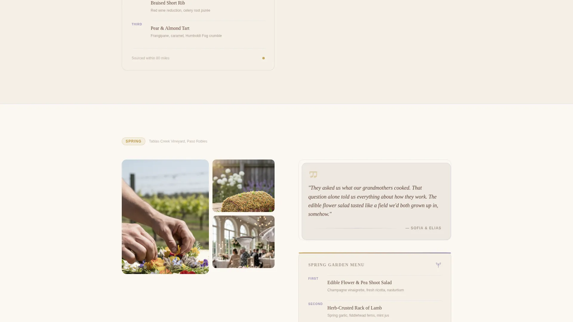 Vineyard Wedding Caterer Landing Page Template