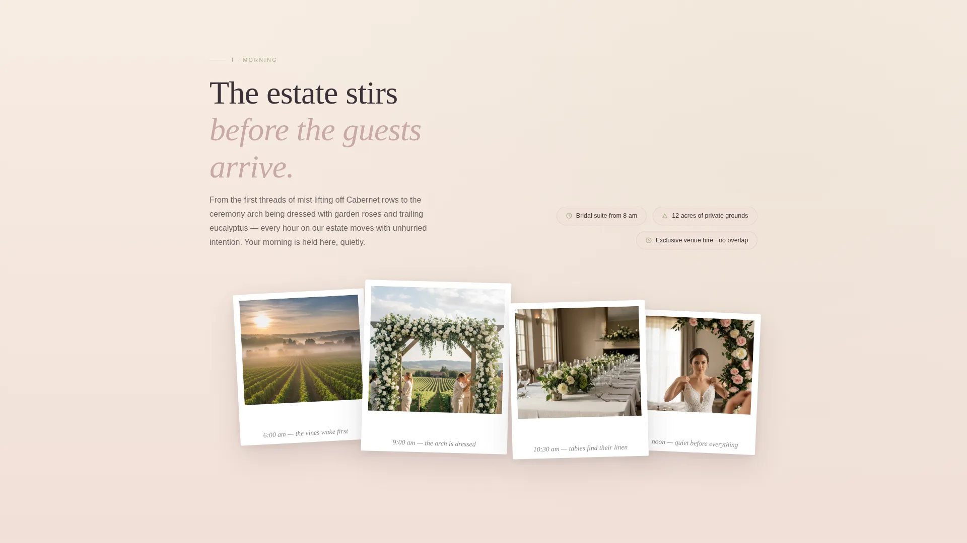 Vineyard Wedding Venue Landing Page Template
