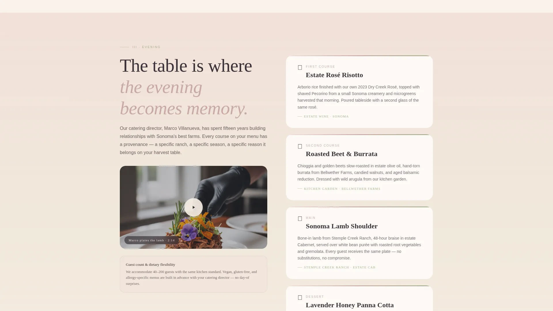 Vineyard Wedding Venue Landing Page Template
