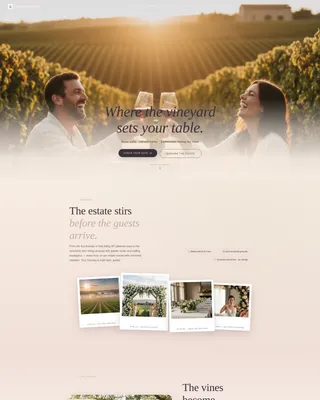 Vineyard Wedding Venue Landing Page Template