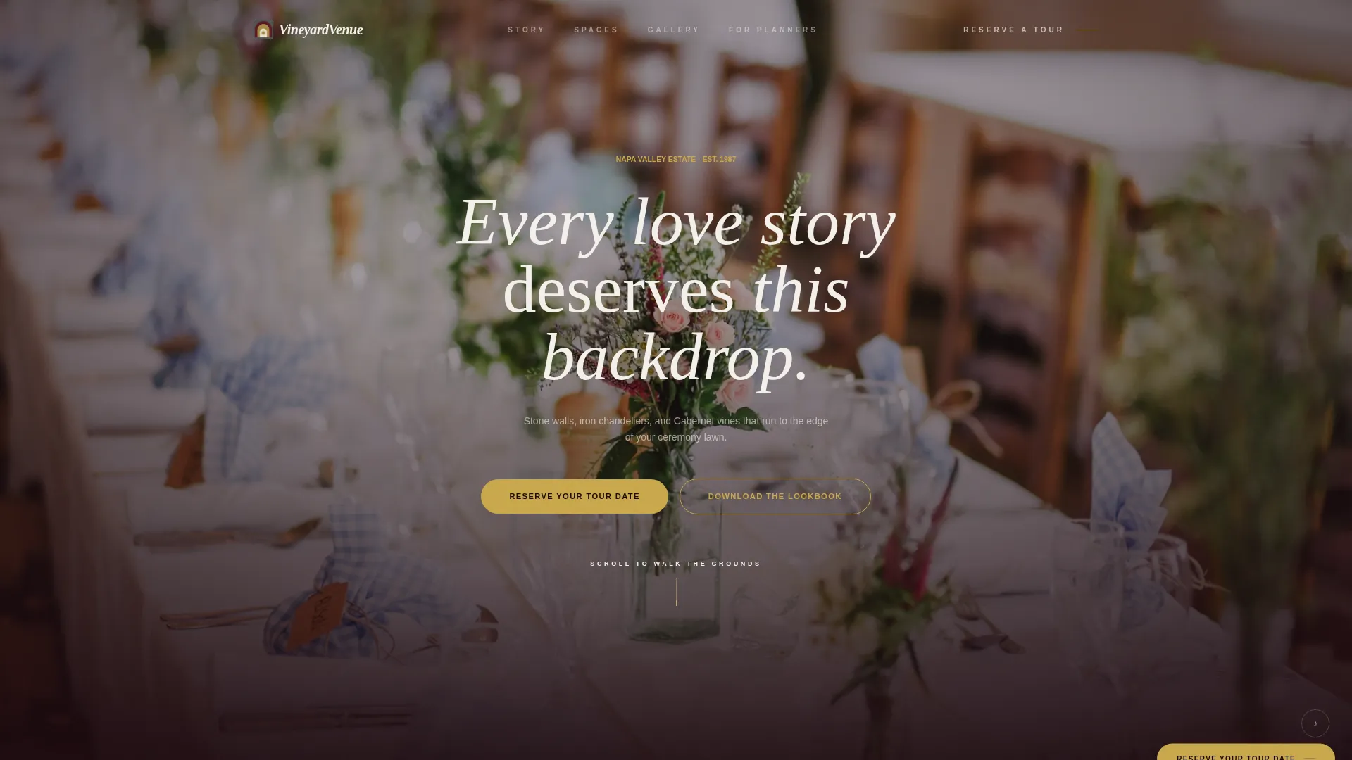 Luxe Wedding Venue Landing Page Template