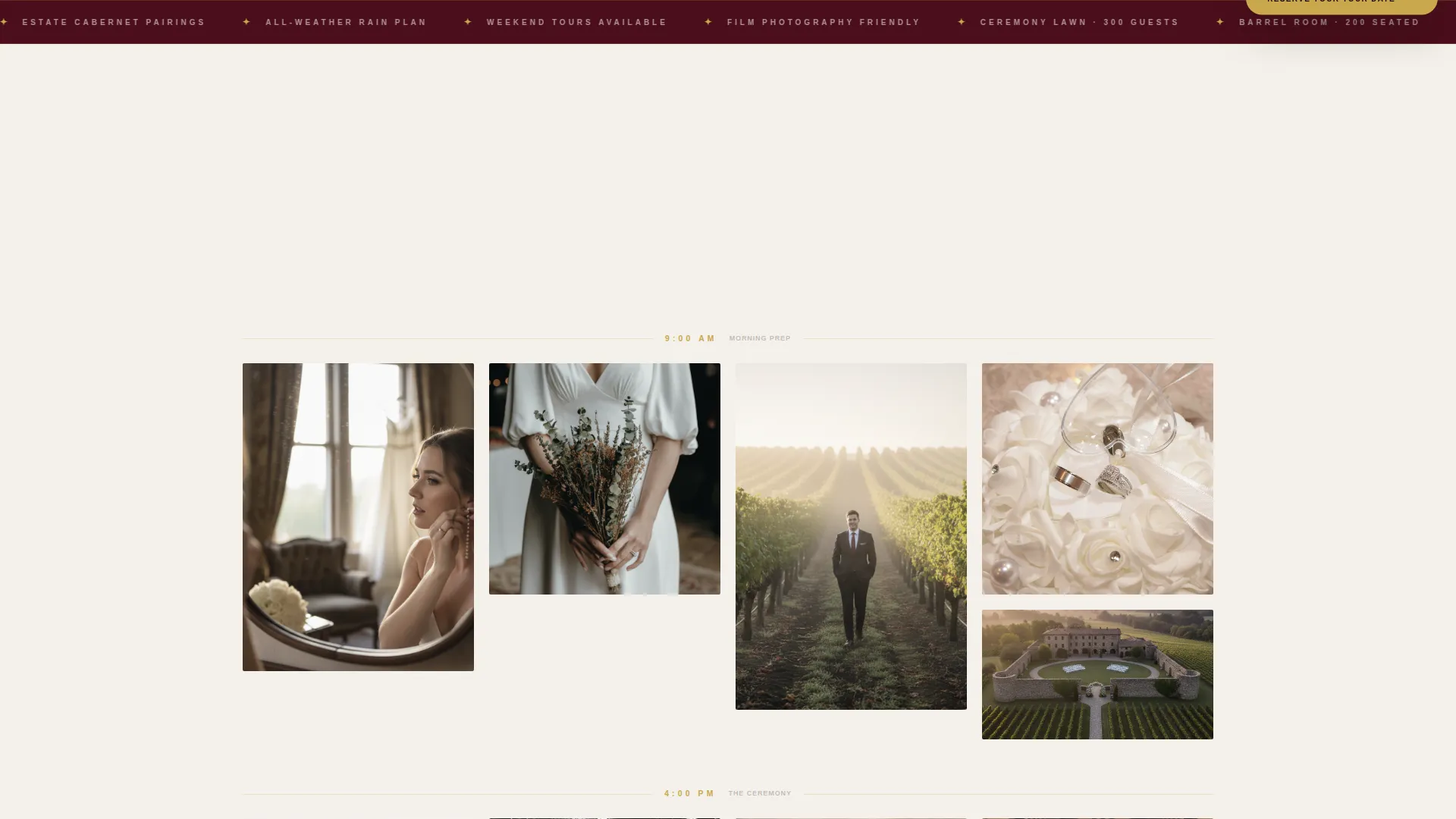 Luxe Wedding Venue Landing Page Template