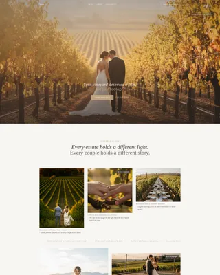 Vineyard Wedding Videographer Landing Page Template