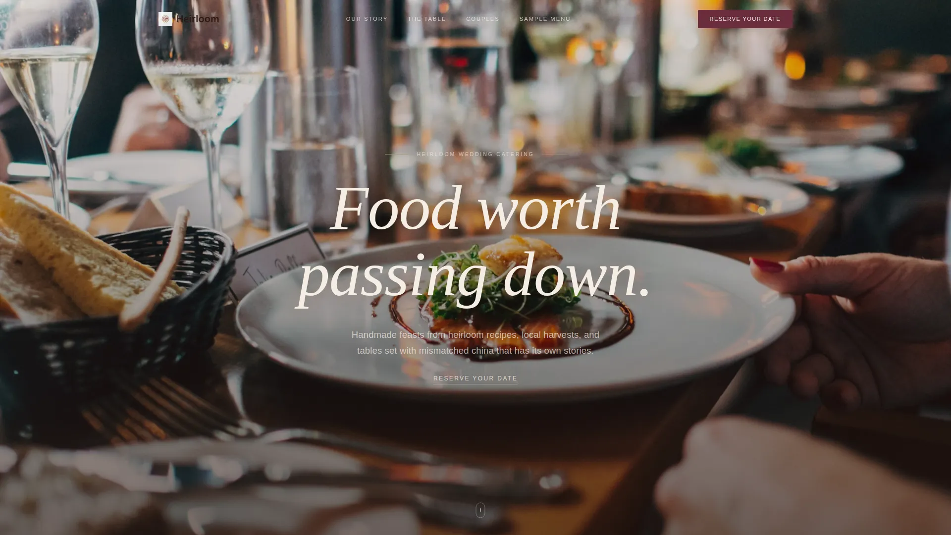 Vintage Wedding Caterer Landing Page Template