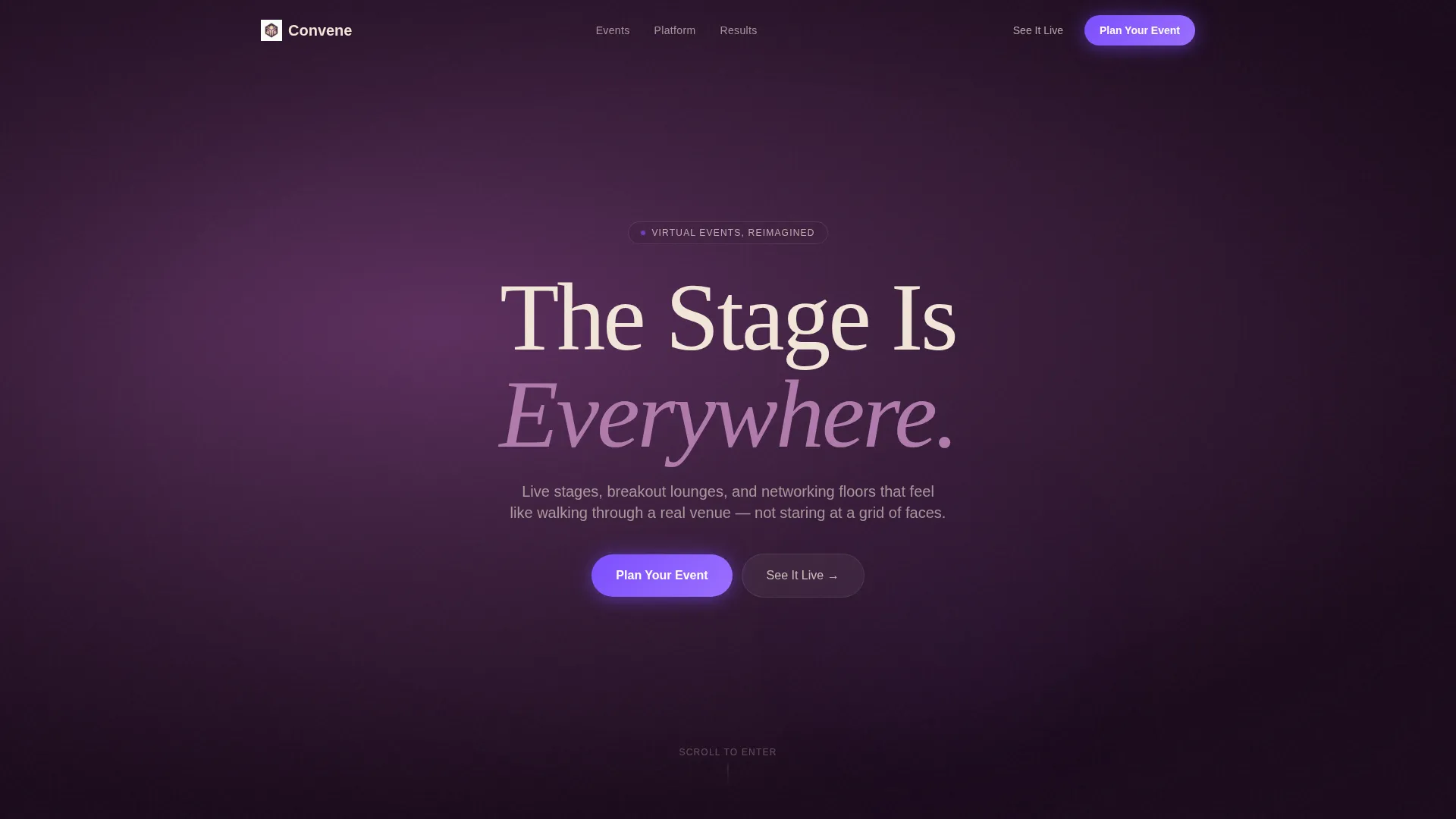 Immersive Virtual Event Platform Landing Page Template