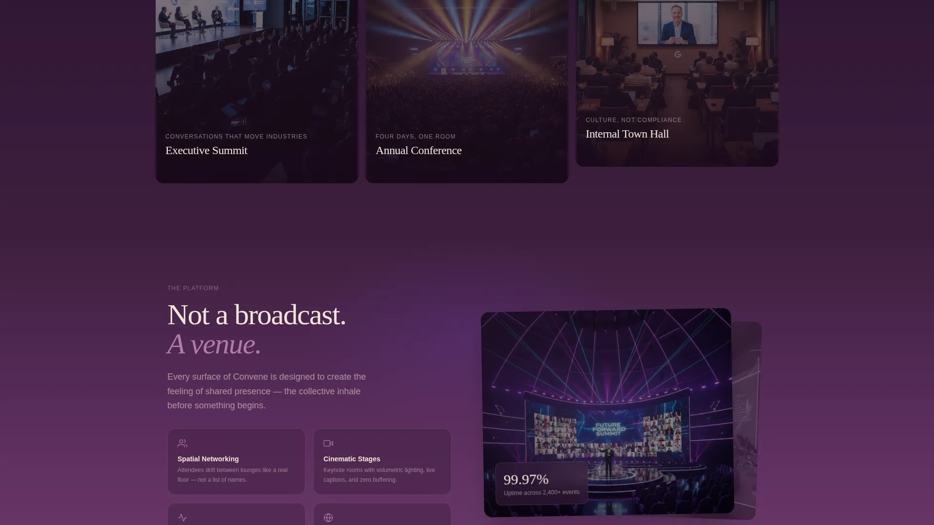 Immersive Virtual Event Platform Landing Page Template