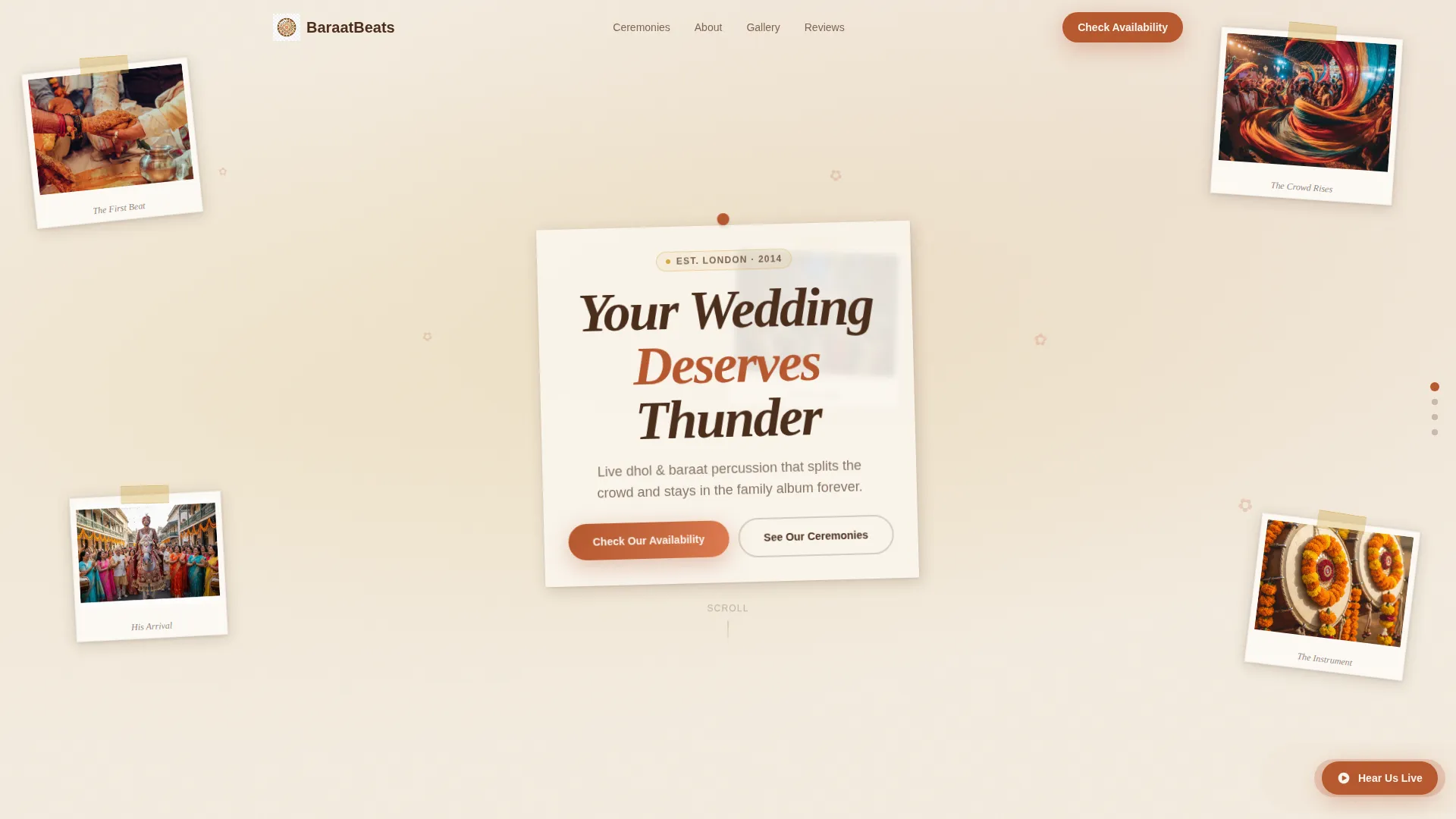 Dhol Player & Wedding Band Landing Page Template