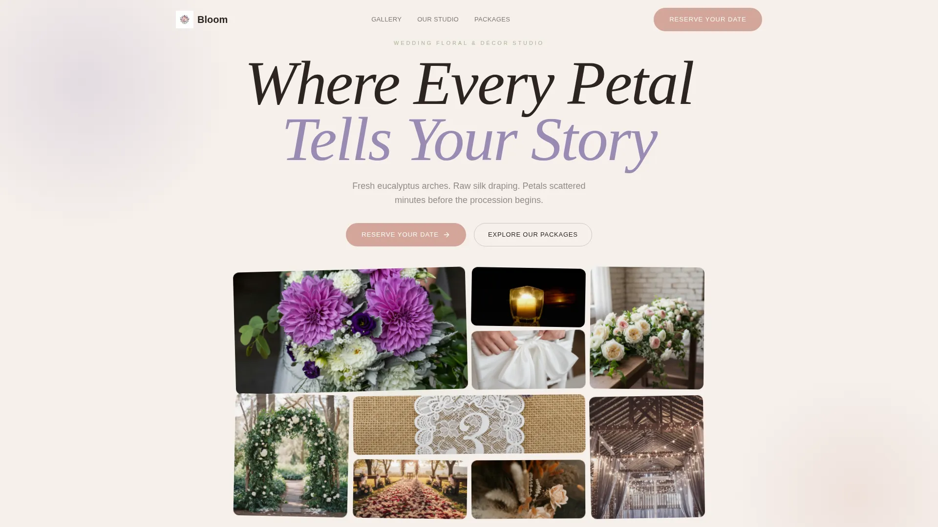 Elegant Wedding Decoration Landing Page Template