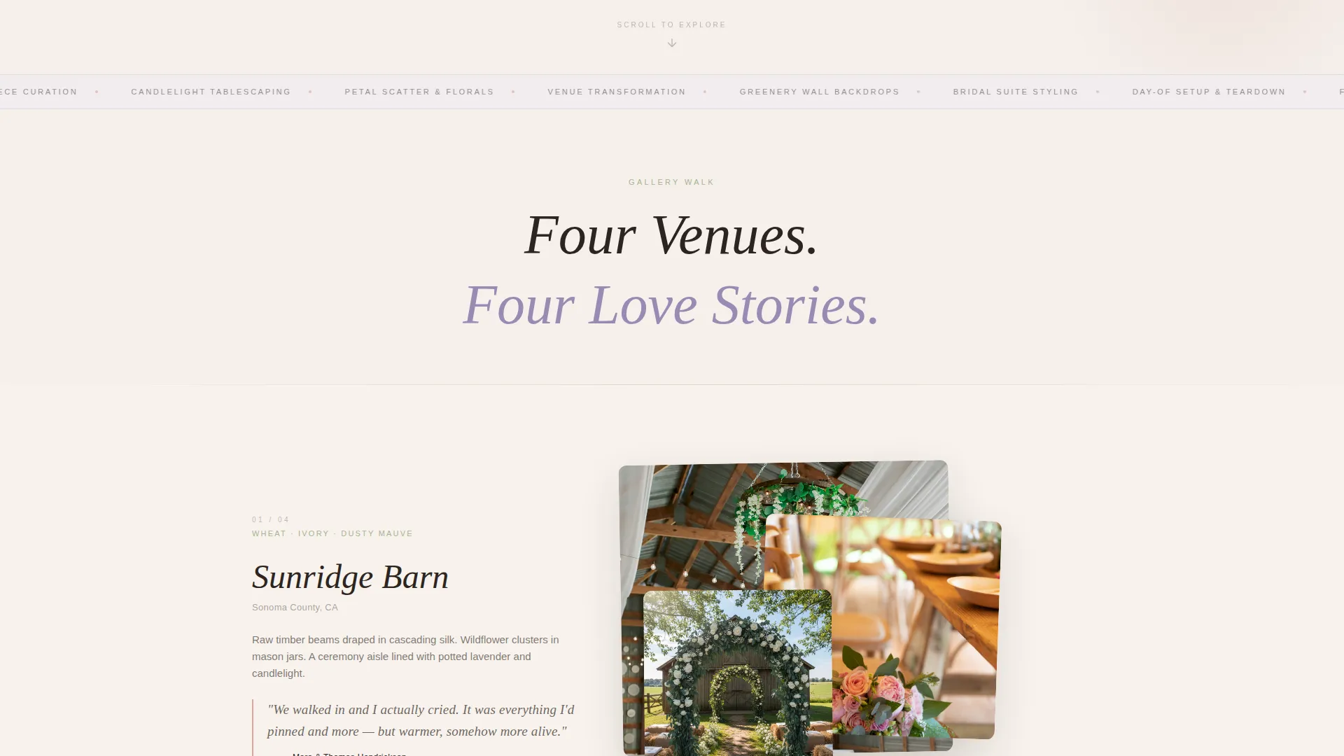 Elegant Wedding Decoration Landing Page Template