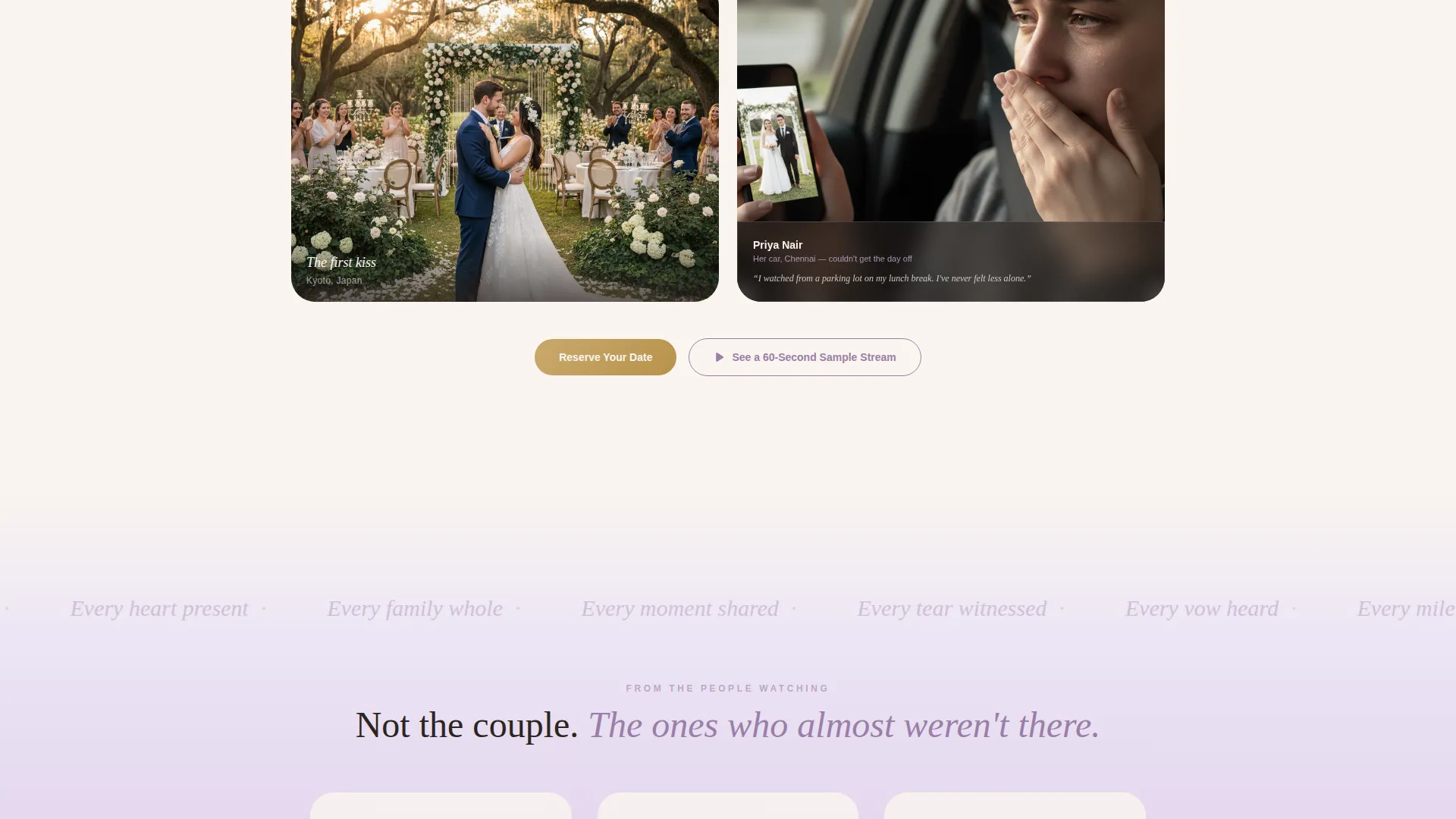 Wedding Live Streaming Landing Page Template