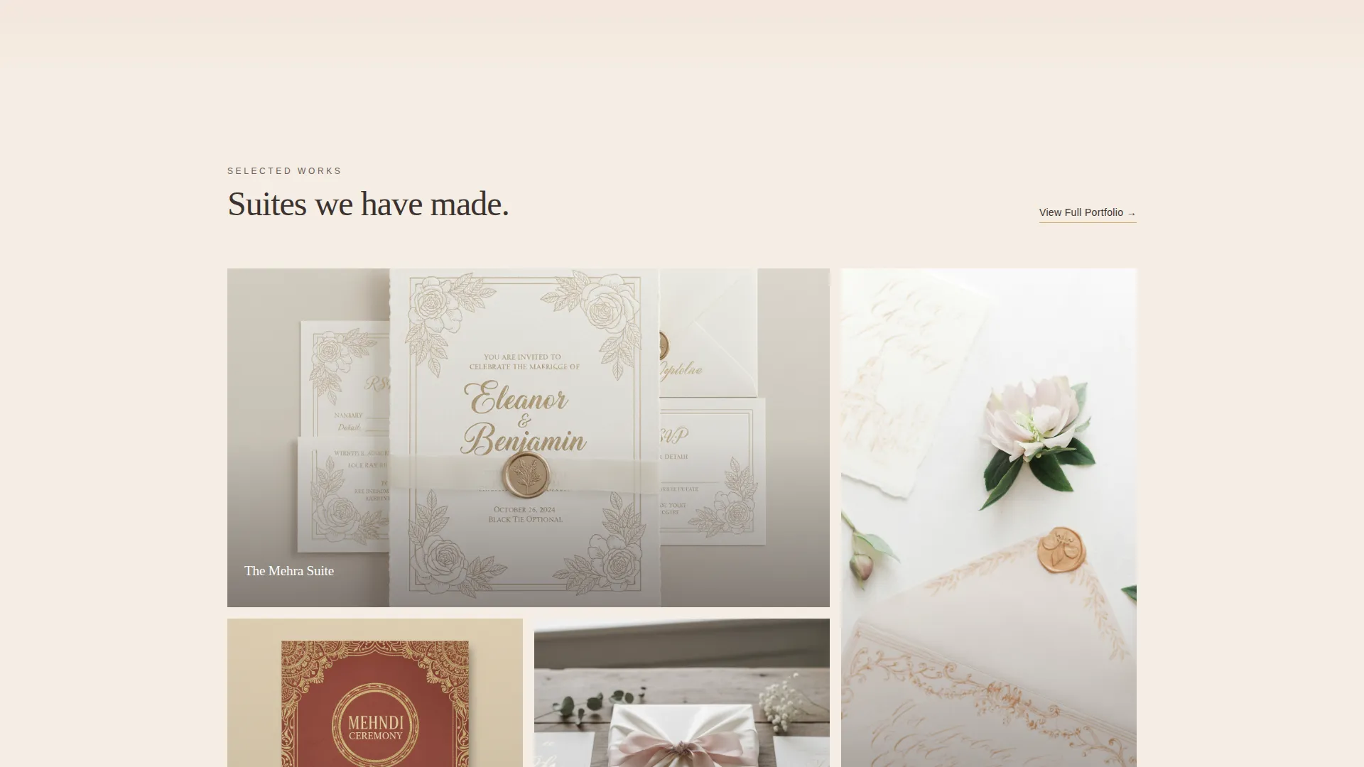Artisan Indian Wedding Invitation Landing Page