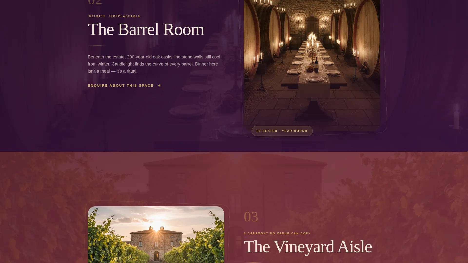 Winery Venue Landing Page Template for Events