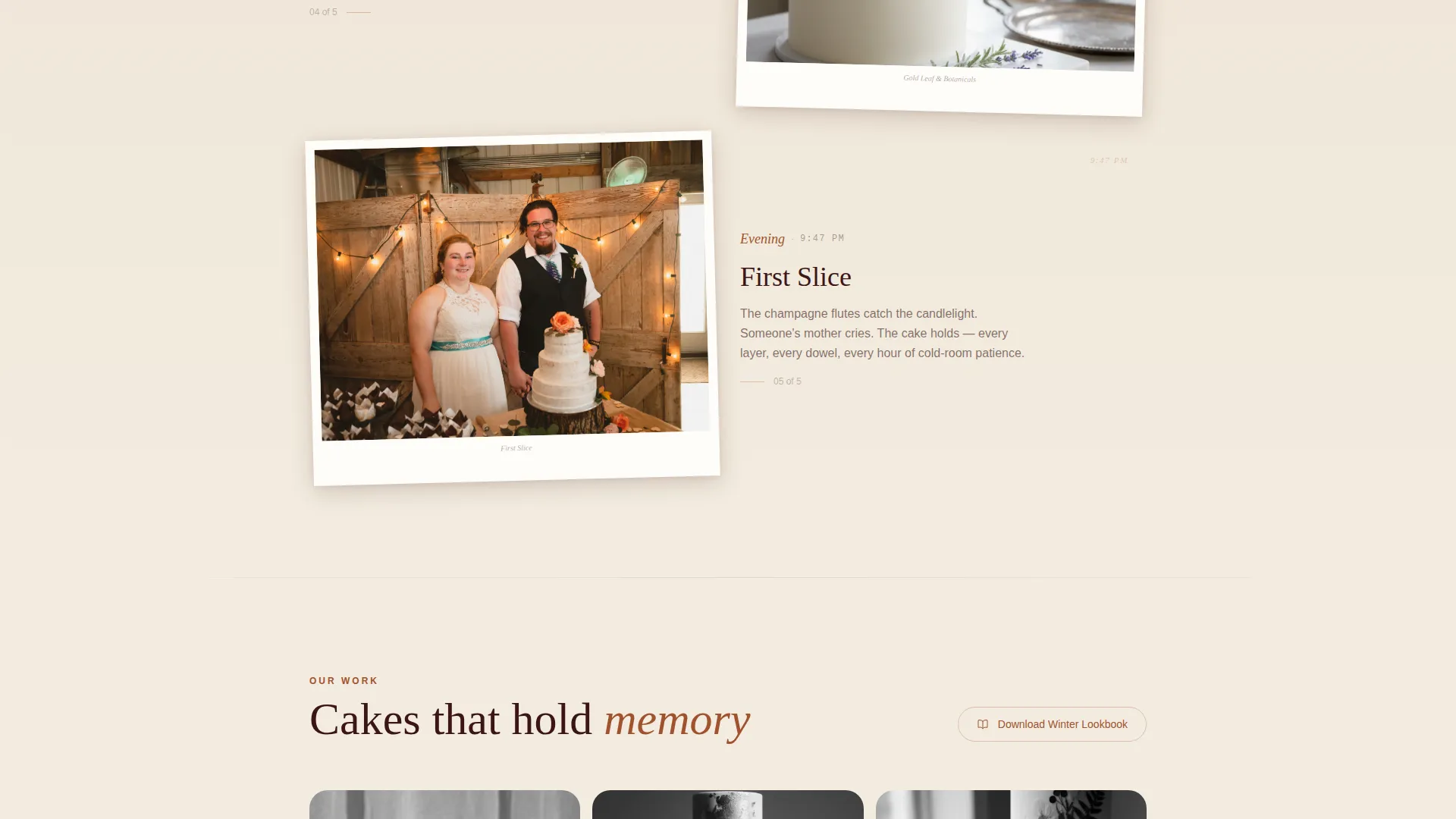 Winter Wedding Cake Baker Landing Page Template
