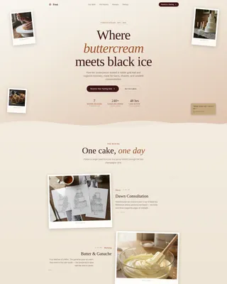 Winter Wedding Cake Baker Landing Page Template