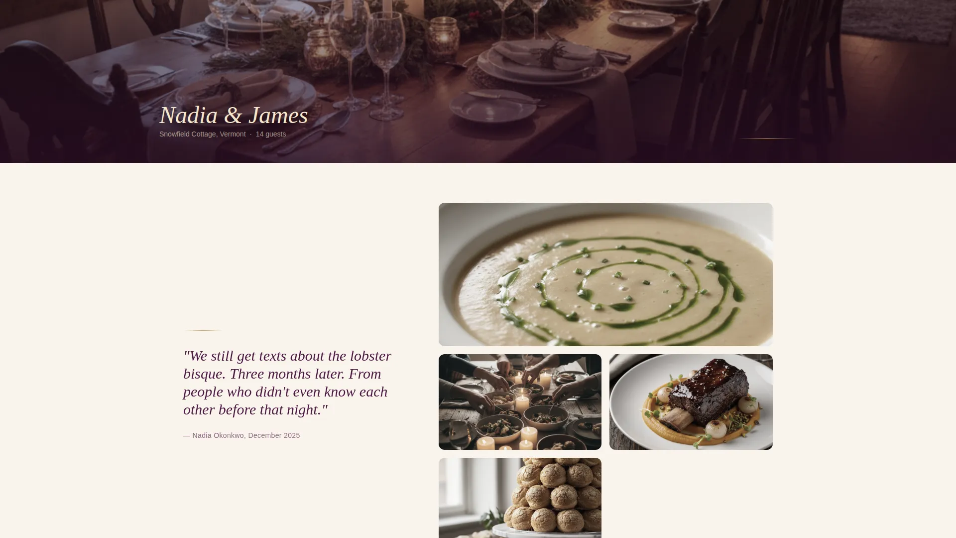 Winter Wedding Caterer Landing Page Template