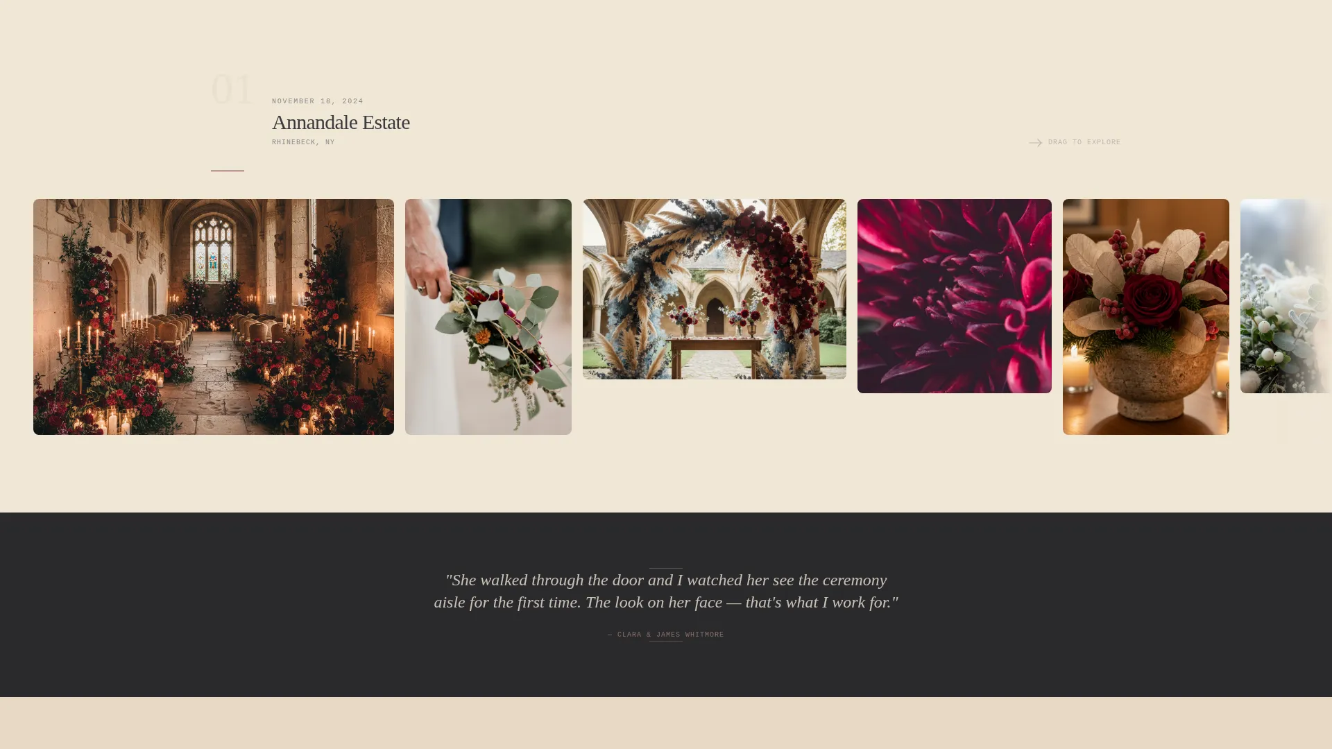 Luxe Winter Wedding Florist Landing Page Template