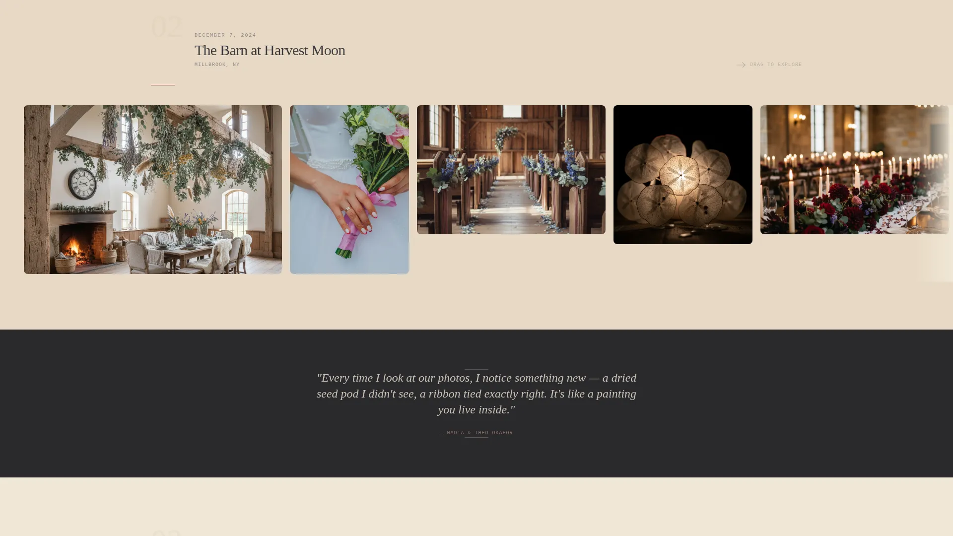 Luxe Winter Wedding Florist Landing Page Template