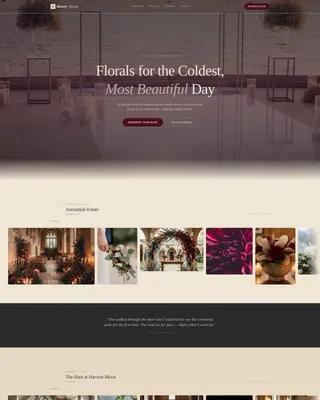 Luxe Winter Wedding Florist Landing Page Template