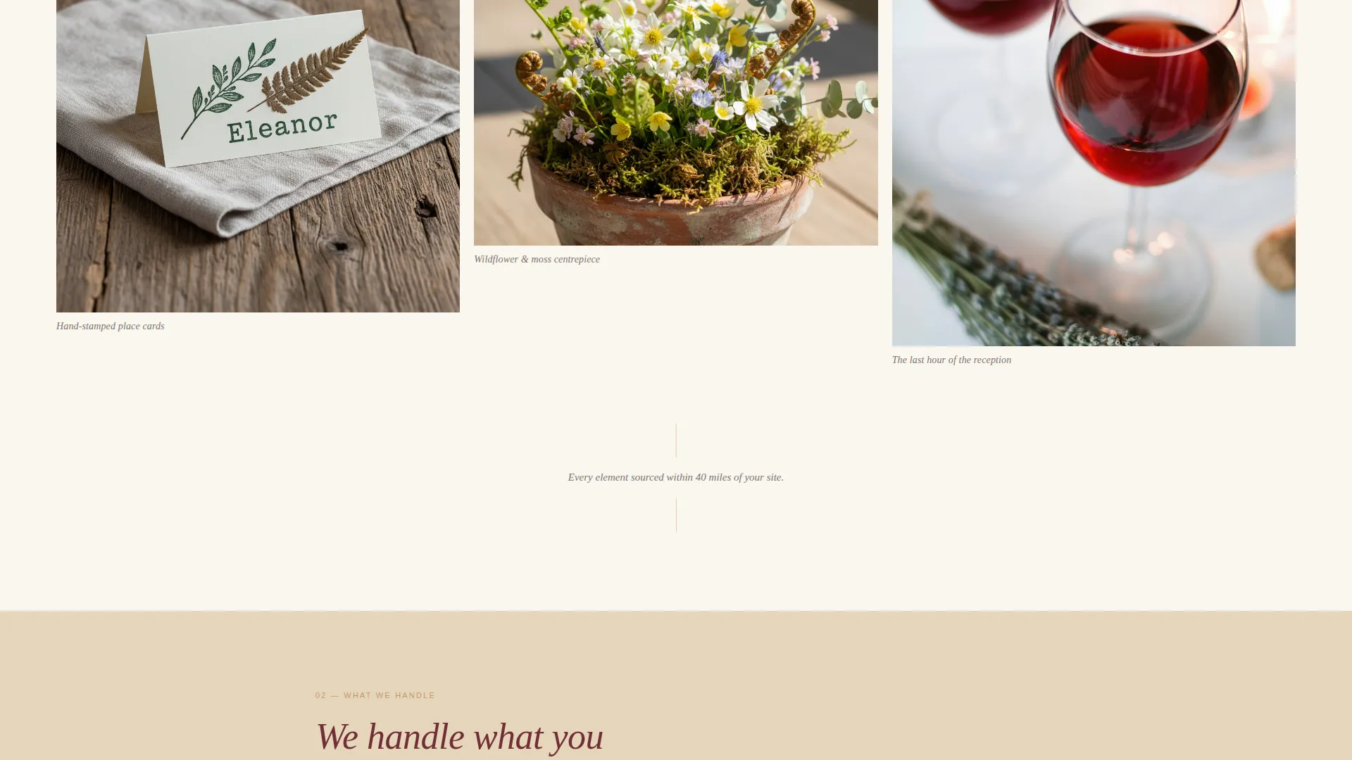 Woodland Wedding Planner Landing Page Template