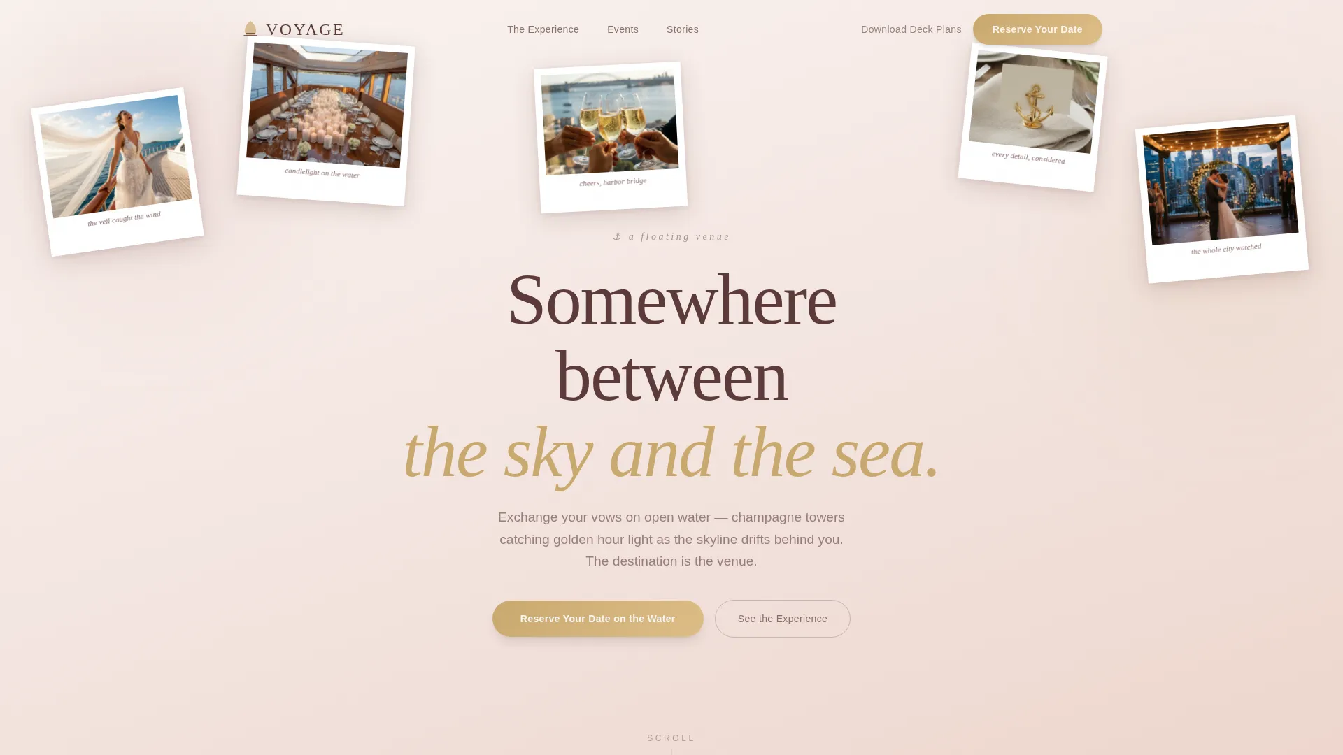 Yacht Wedding Venue Landing Page Template