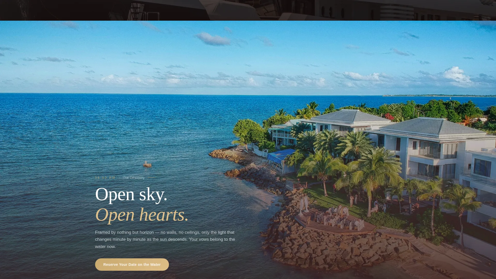 Yacht Wedding Venue Landing Page Template