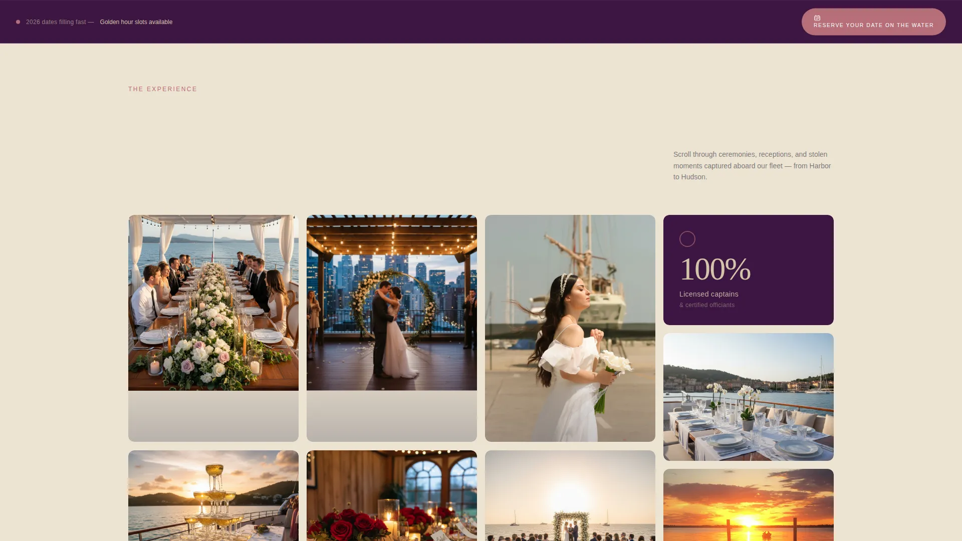 Yacht Wedding Venue Landing Page Template