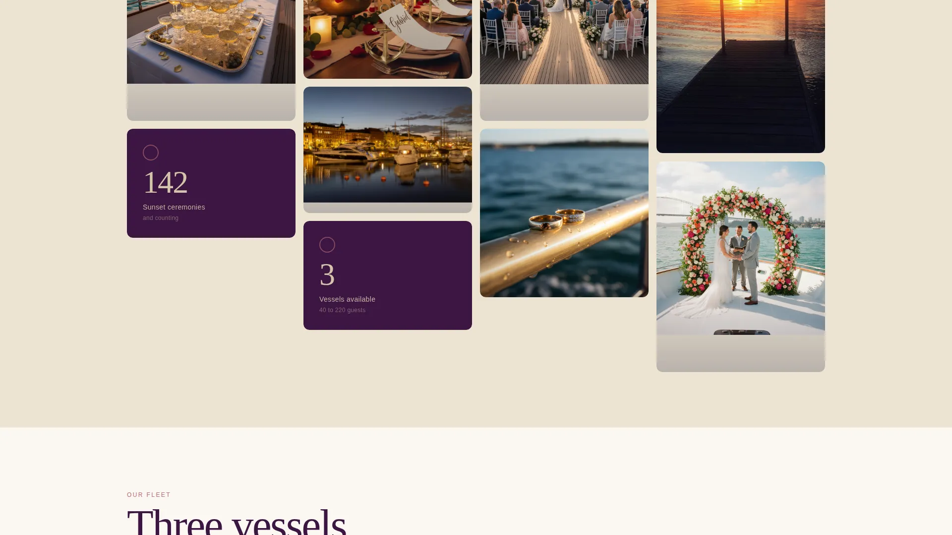Yacht Wedding Venue Landing Page Template