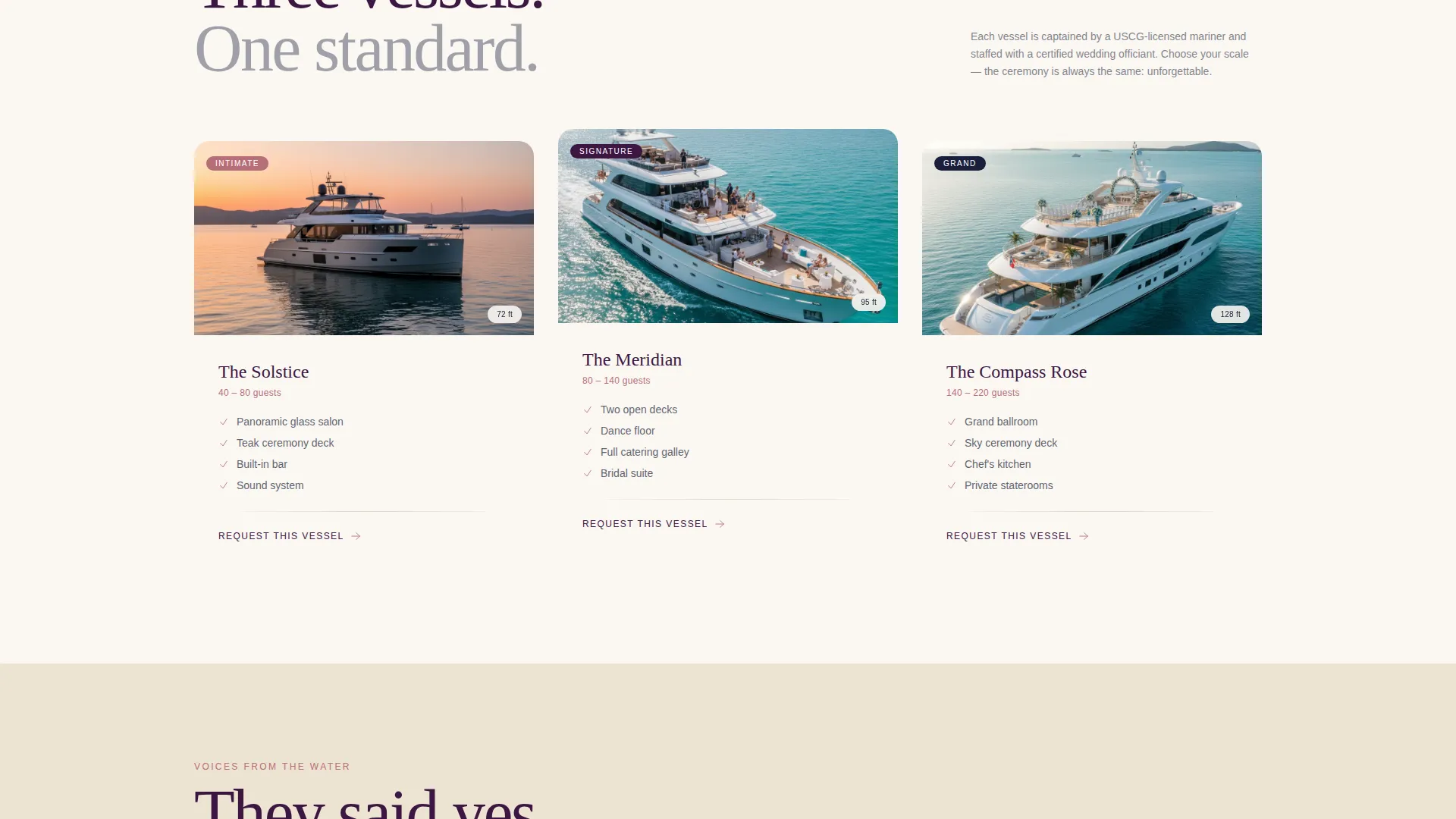 Yacht Wedding Venue Landing Page Template