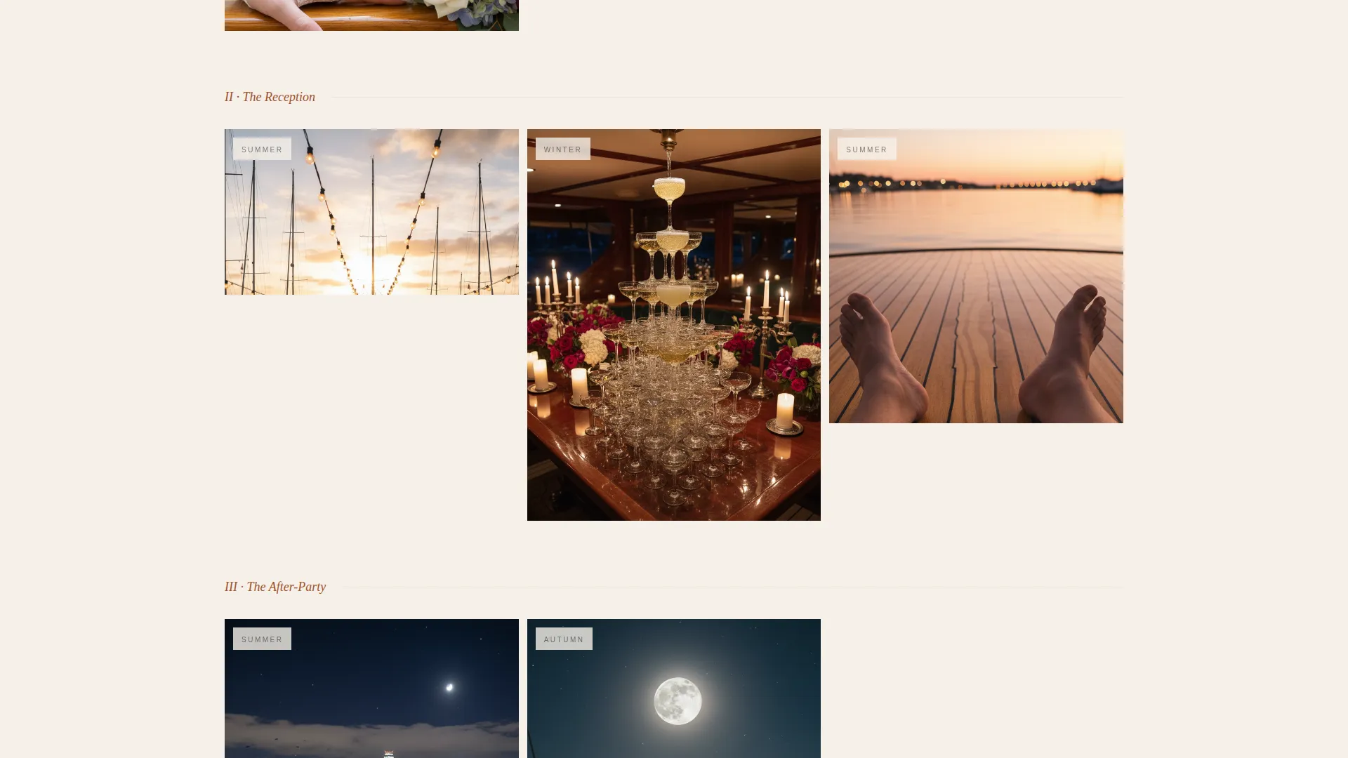 Yacht Wedding Venue Landing Page Template