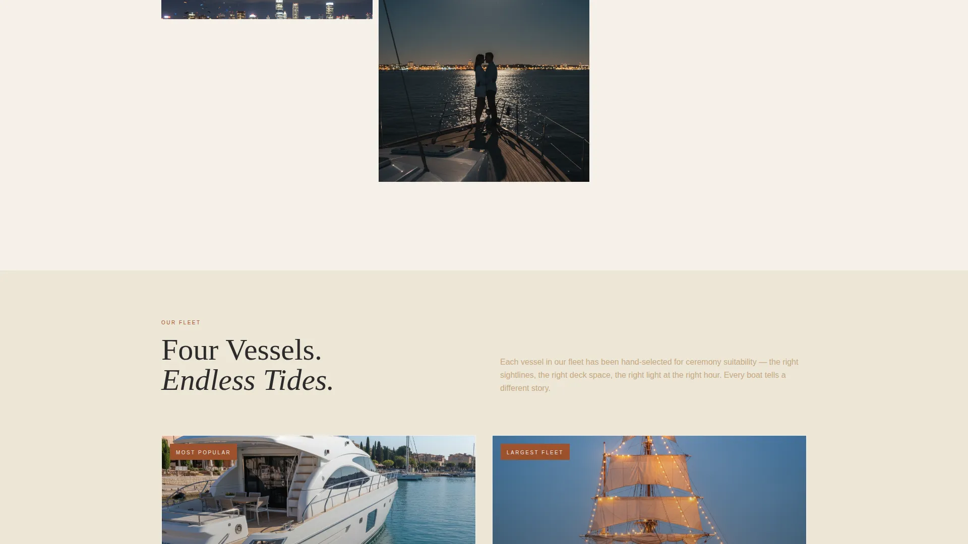 Yacht Wedding Venue Landing Page Template