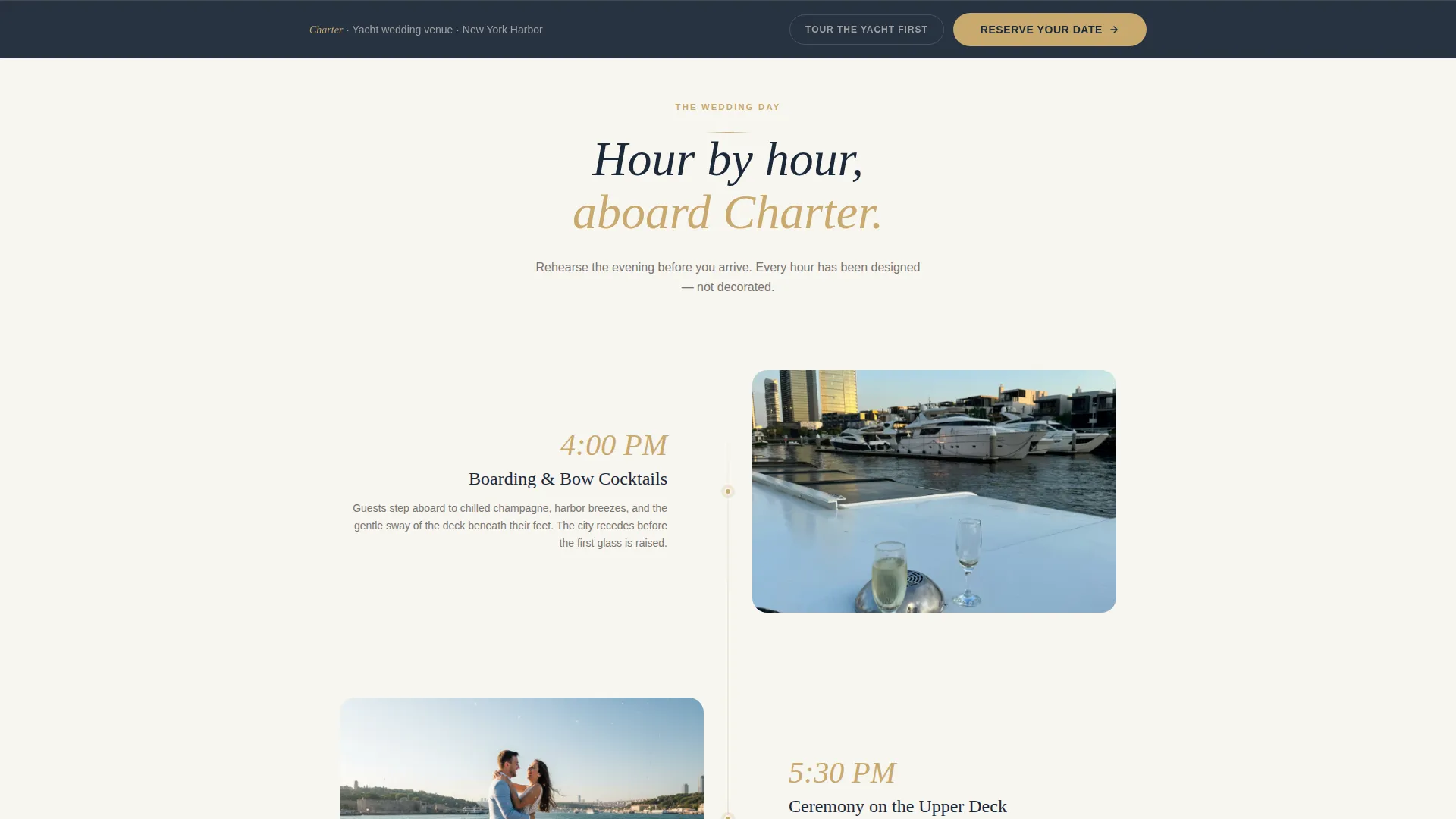 Yacht Wedding Venue Landing Page Template