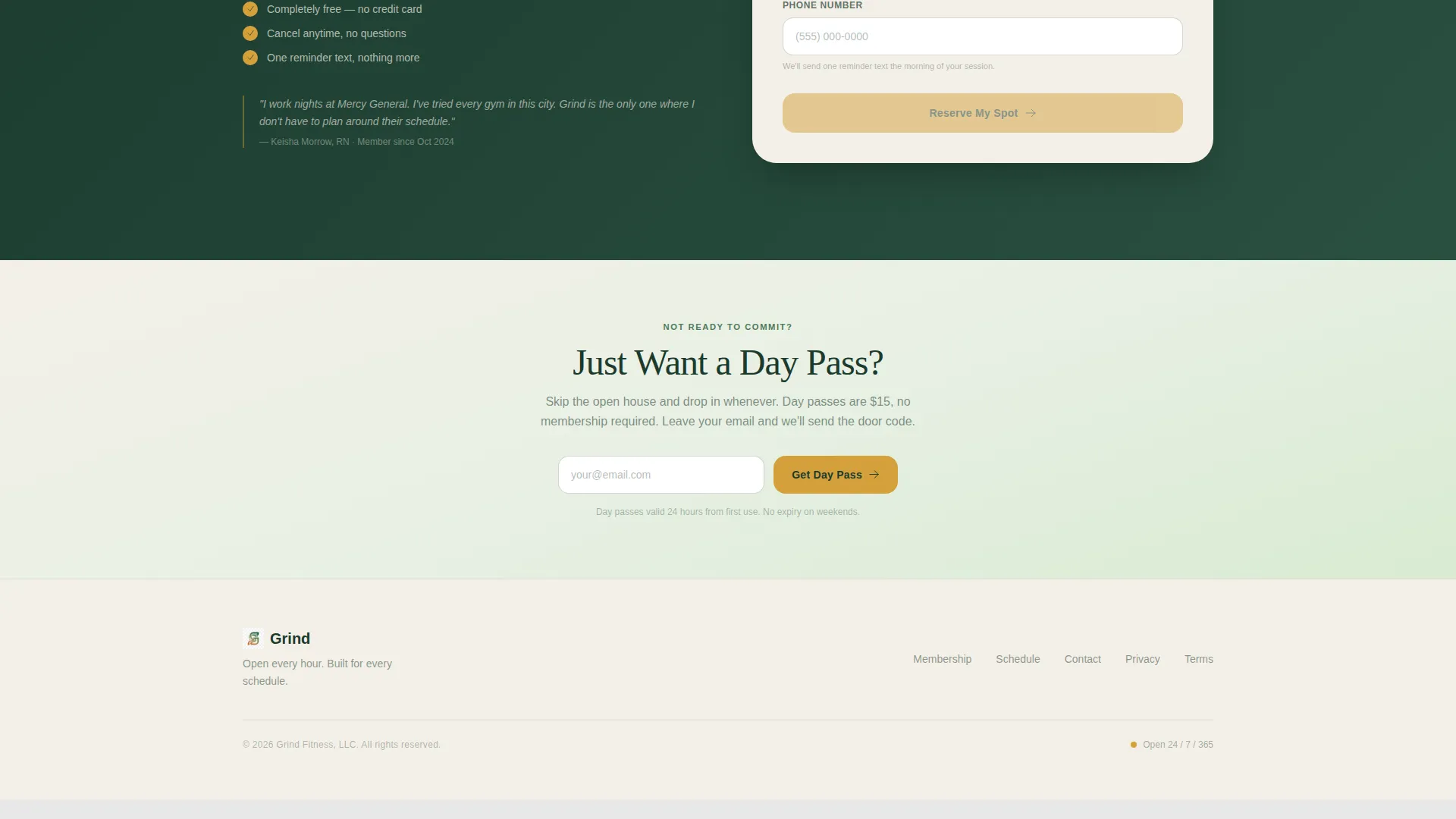 24-Hour Access Gym Open House Event Landing Page Template
