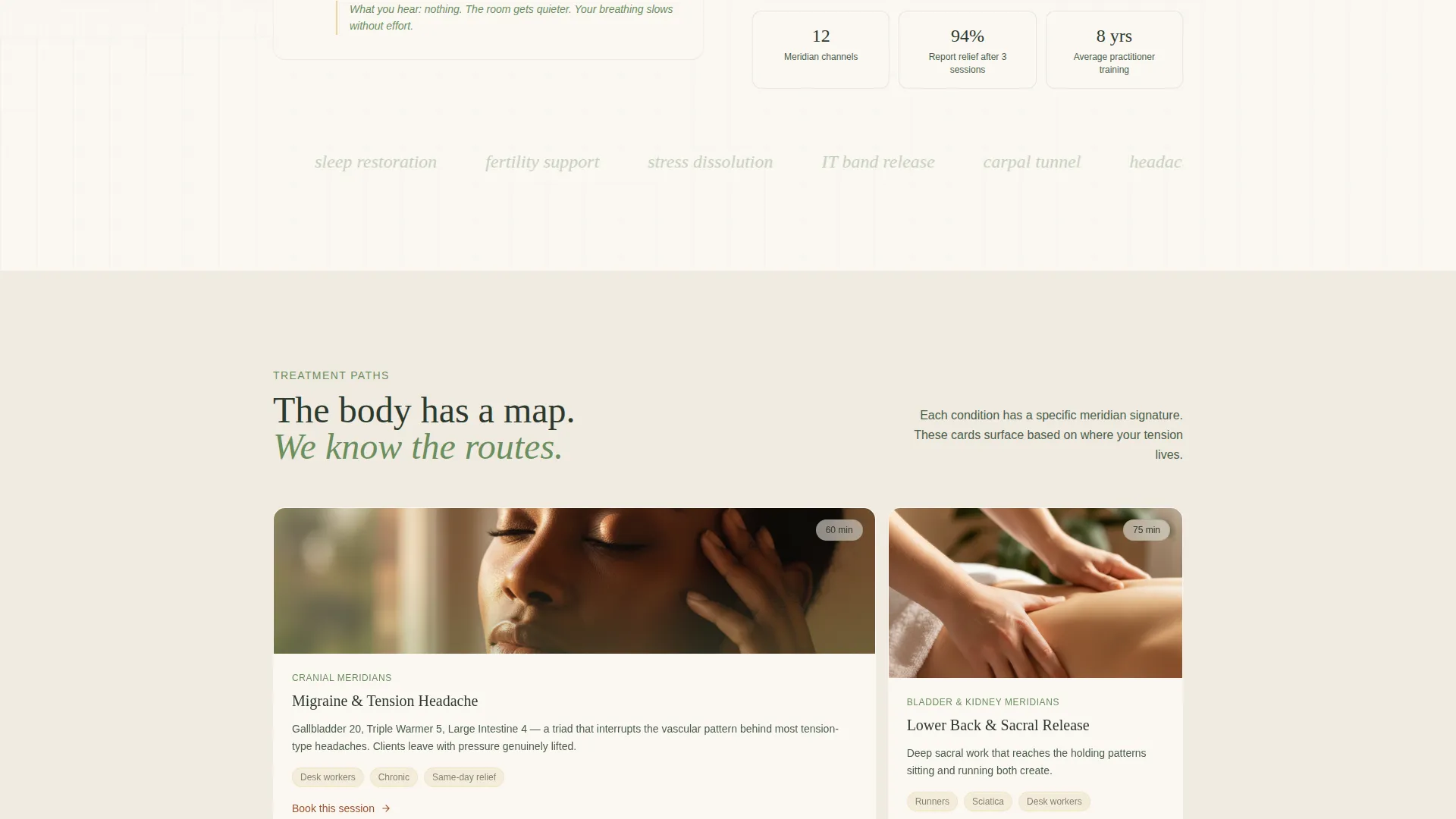 Acupressure Clinic Landing Page Template